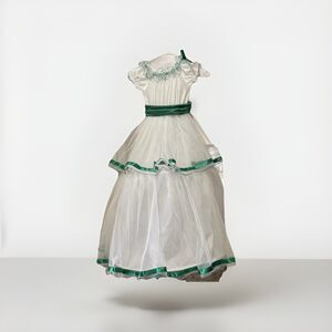 Fun World, Girls Southern Bell Dress, Emerald Green and White, Size: L